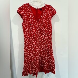 J. Crew Red Floral Summer Mini Dress